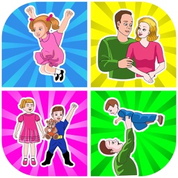 Matching Pairs Family-Flashcard Game For Toddlers