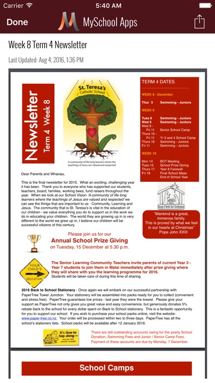 St. Teresa MySchool Apps