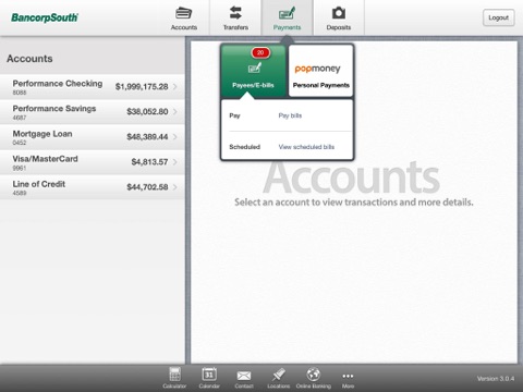 BancorpSouth Mobile for iPad screenshot 4