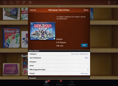 Board Game Collectors for iPad screenshot 2