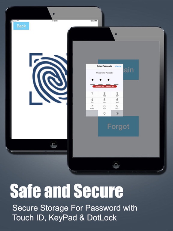 Password Manager Fingerprint Password Secure Vault - App 