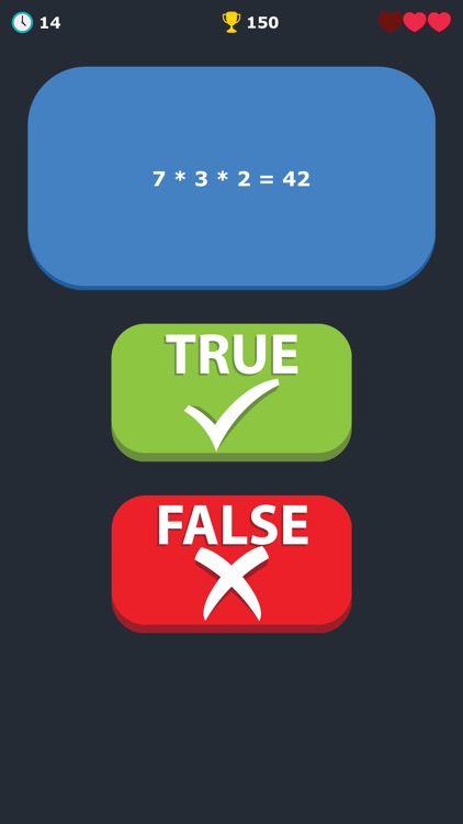 Math Quiz Multiplication - Guess What's the Correct Answer, If It's True or False screenshot-3