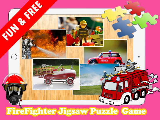 Fireman Jigsaw Puzzles - Preschool Education Games Free iPad screenshot