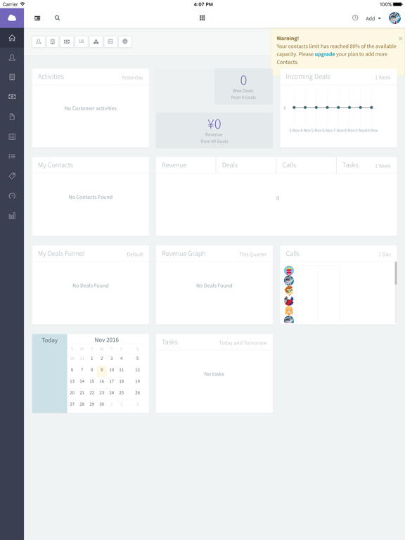 Agile CRM iPad screenshot