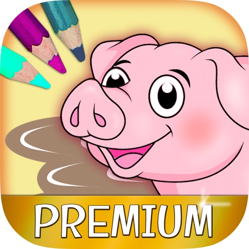 Color Farm Animals Coloring book - Premium icon