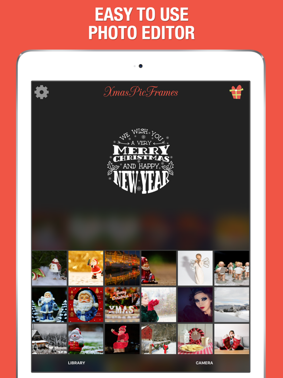 XmasPicFrames – Christmas & New Year Photo Frames iPad screenshot 1 - Photo & Video app