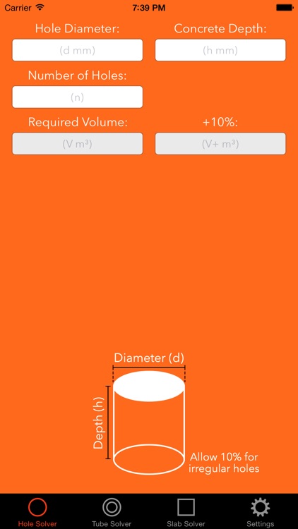 Concrete Help – Hole + Slab Volume Calculator