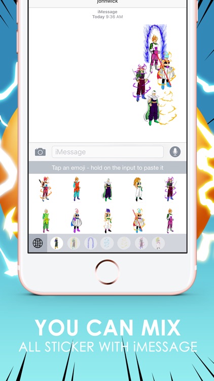 Saiyan Boy Emoji Sticker Keyboard Themes ChatStick