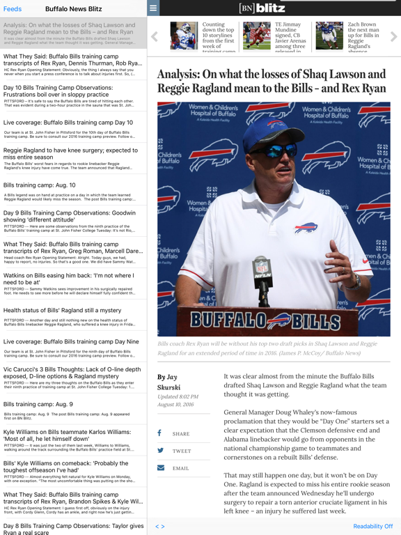 Screenshot #2 for Bills News - A News Reader for Buffalo Bills Fans
