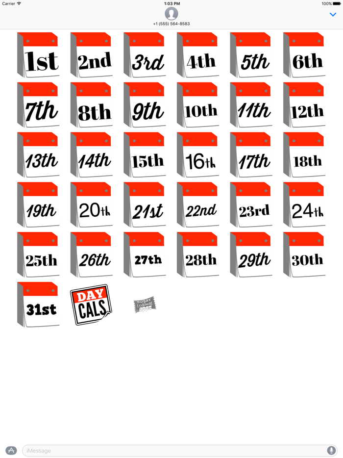 DayCals Ordinal Perpetual Calendar Stickers