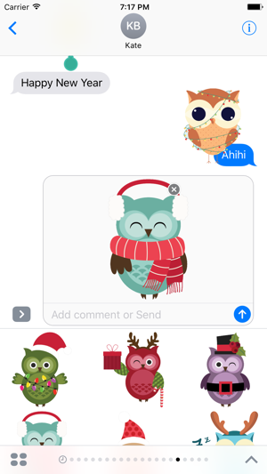 Cute Christmas Owls - Fx Sticker(圖3)-速報App