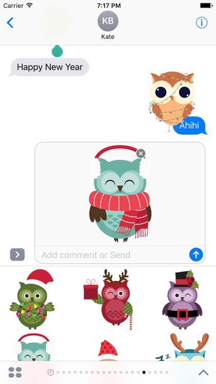 Cute Christmas Owls - Fx Sticker