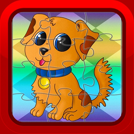 Dog Cat Pets Cartoon Jigsaw Puzzles Games for Kids iOS App