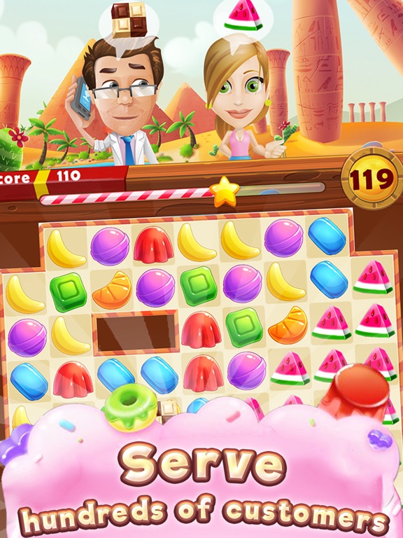 Screenshot #2 for Sweet Jelly Paradise: Match & Serve
