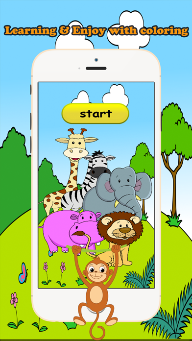 Zoo Animals Coloring Book Educational Toddler Game app screenshot