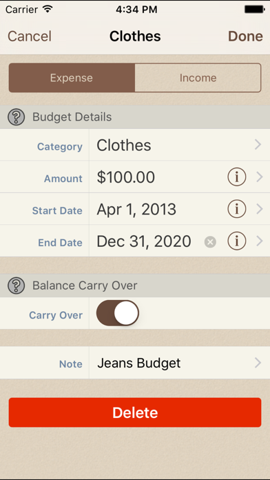 My Budgets Screenshot