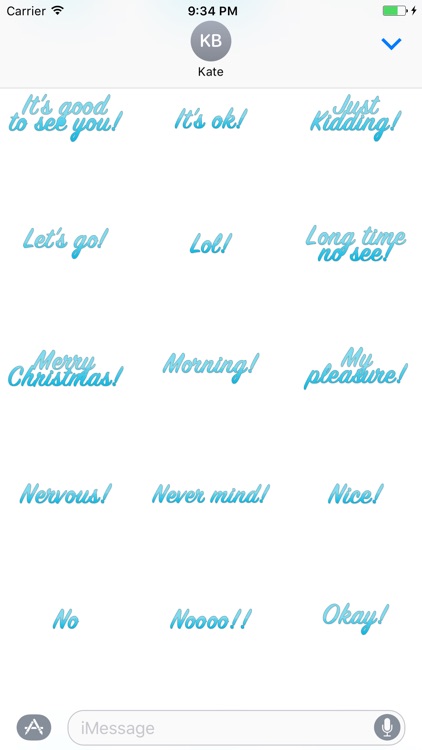 Expressions Blue Stickers for iMessage screenshot-4