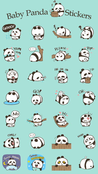 Screenshot #1 pour Cute Panda Stickers Pack for iMessage - Baby Panda
