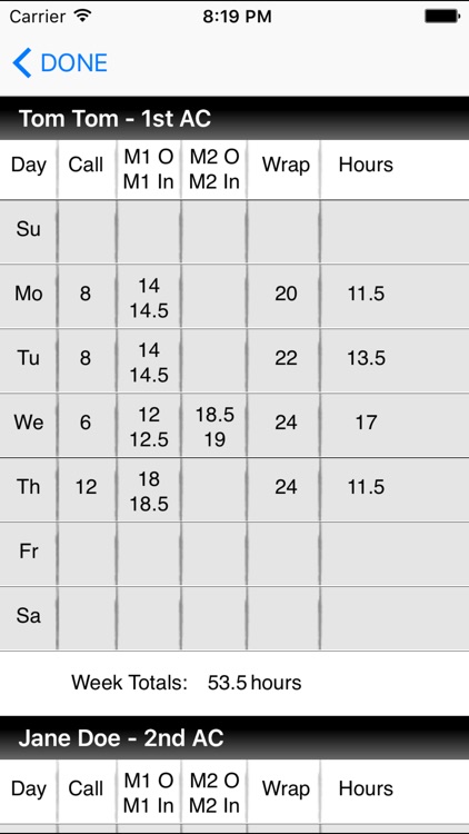 Department Time Card screenshot-3