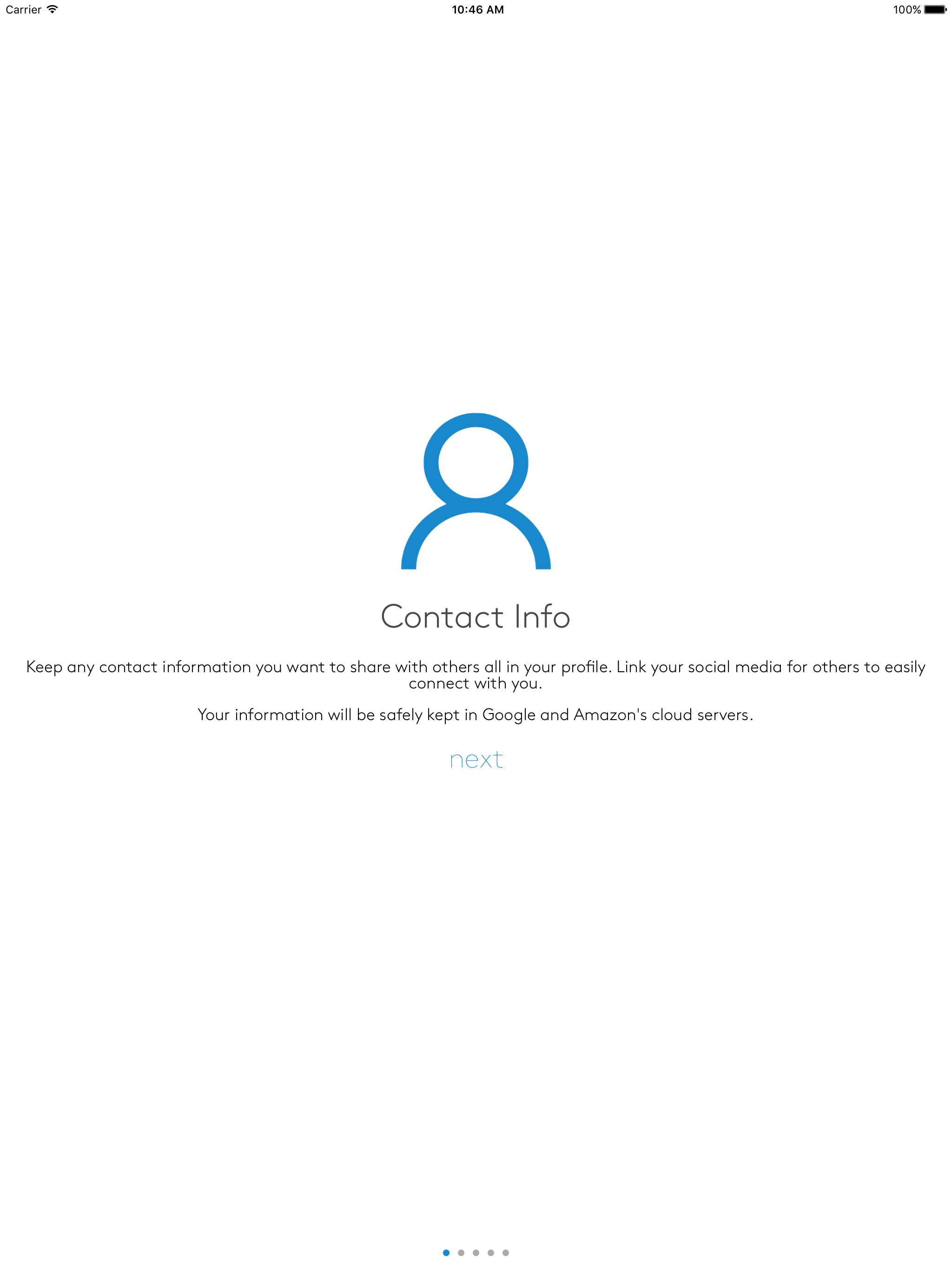 Contact - Exchange contact information with a scan