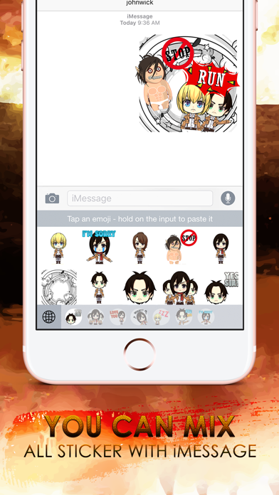 Screenshot #3 pour Giant Emoji Stickers Keyboard Art Themes ChatStick