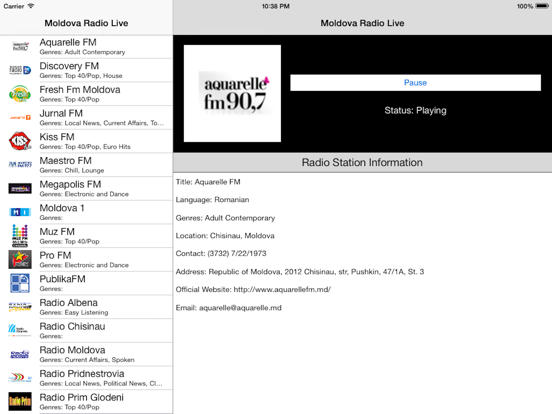 Moldova Radio Live Player (Romanian) iPad screenshot 5 - Entertainment app