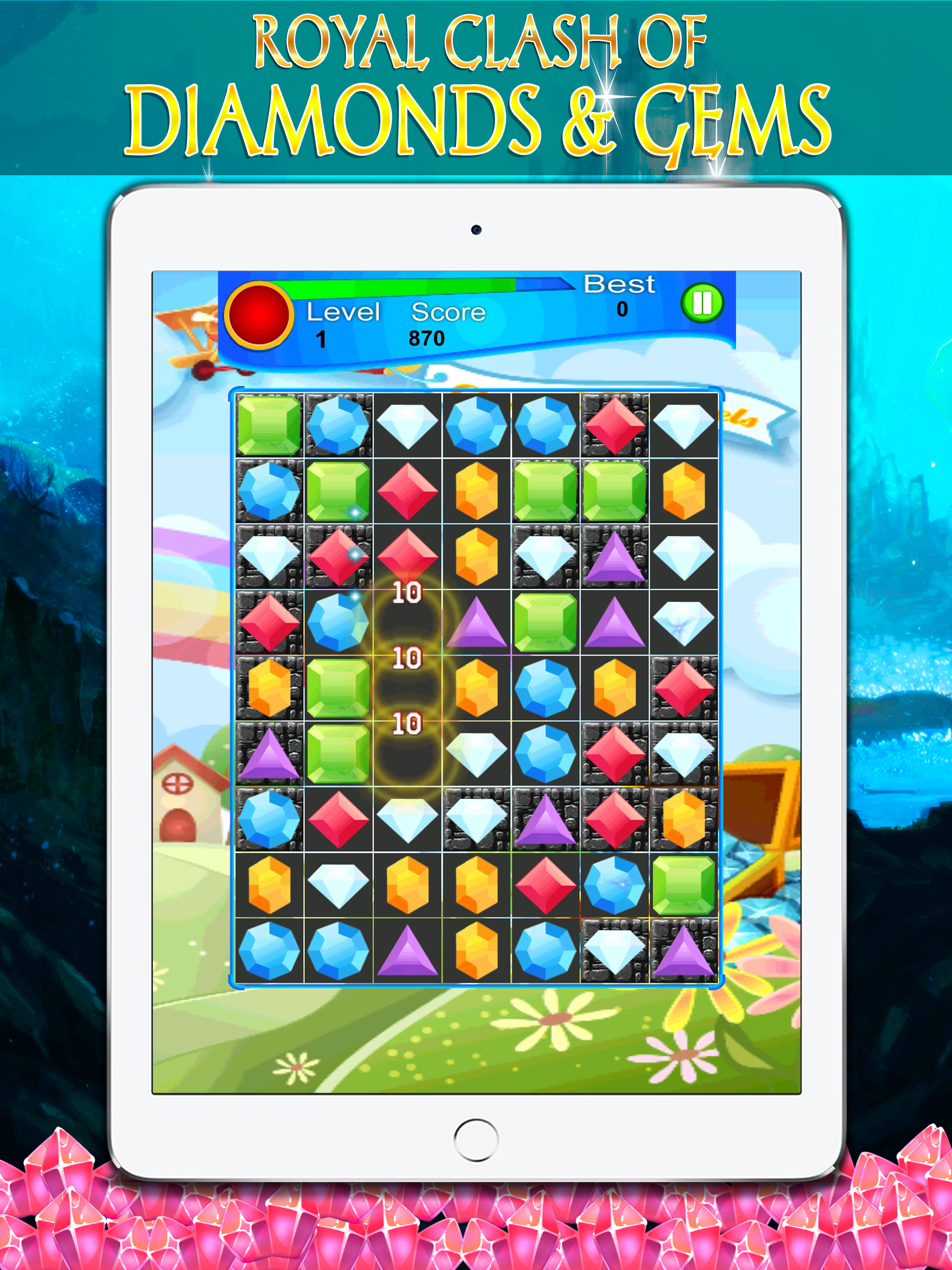 Royal Clash of Diamonds and Gems - Puzzle screenshot 9