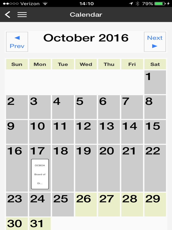 OCBOA iPad screenshot