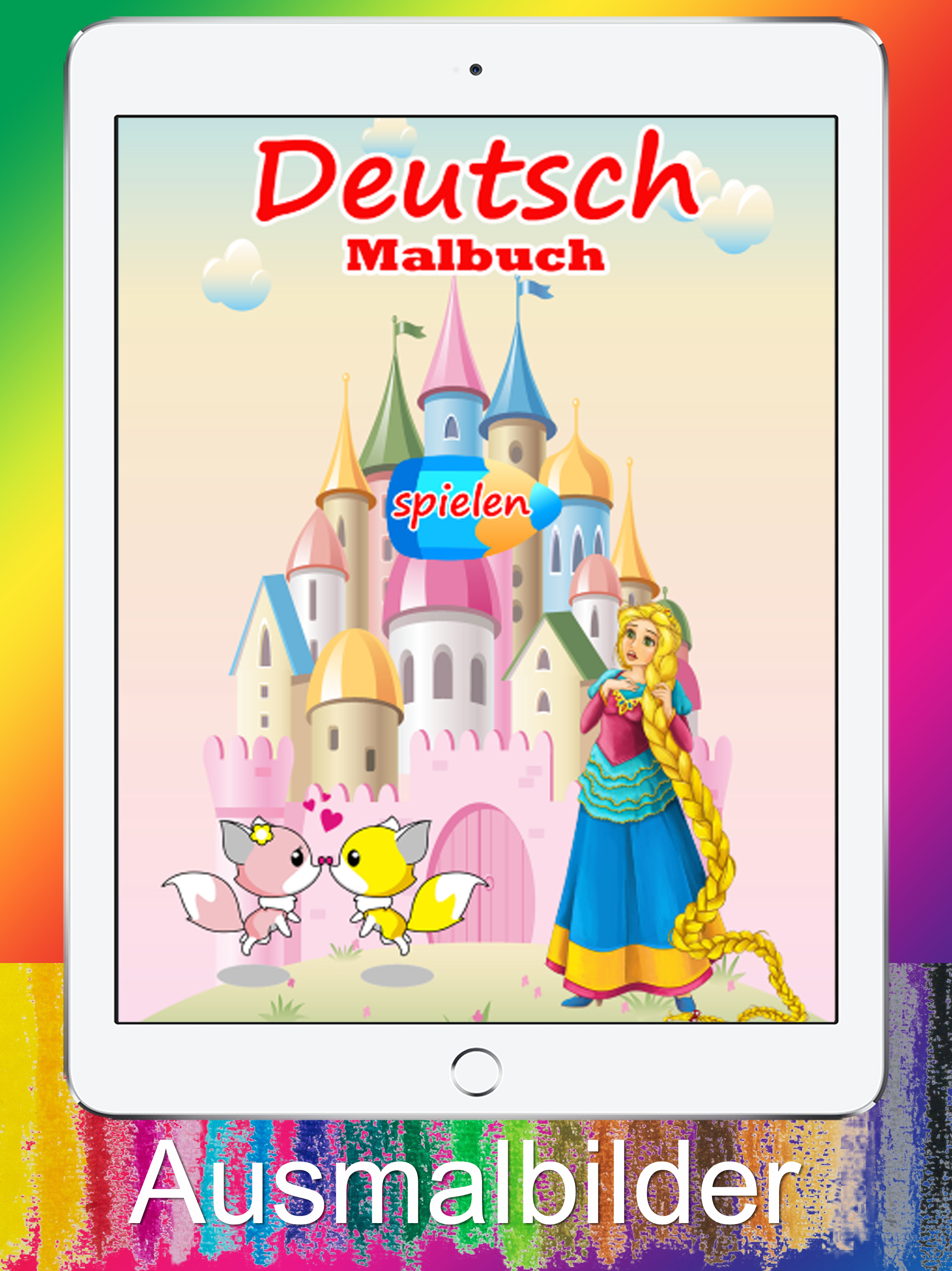 Ausmalbilder für Kinder Kleine Prinzessin