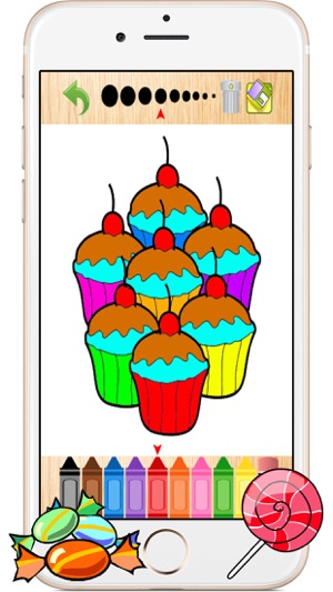 Candy Cookie Cartoon Toddlers Kids Coloring Books(圖4)-速報App