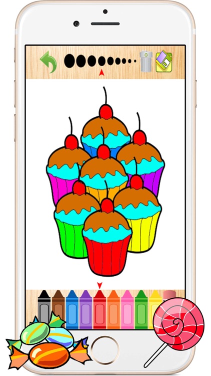 Candy Cookie Cartoon Toddlers Kids Coloring Books screenshot-3