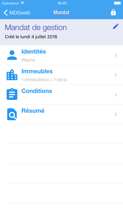 Screenshot #1 pour MDG WEB - Mandat de gestion