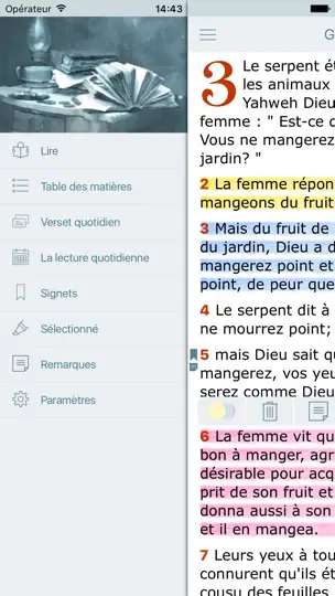 Capture d'écran de La Bible Catholique Audio Catholic Bible In French sur iPhone 3
