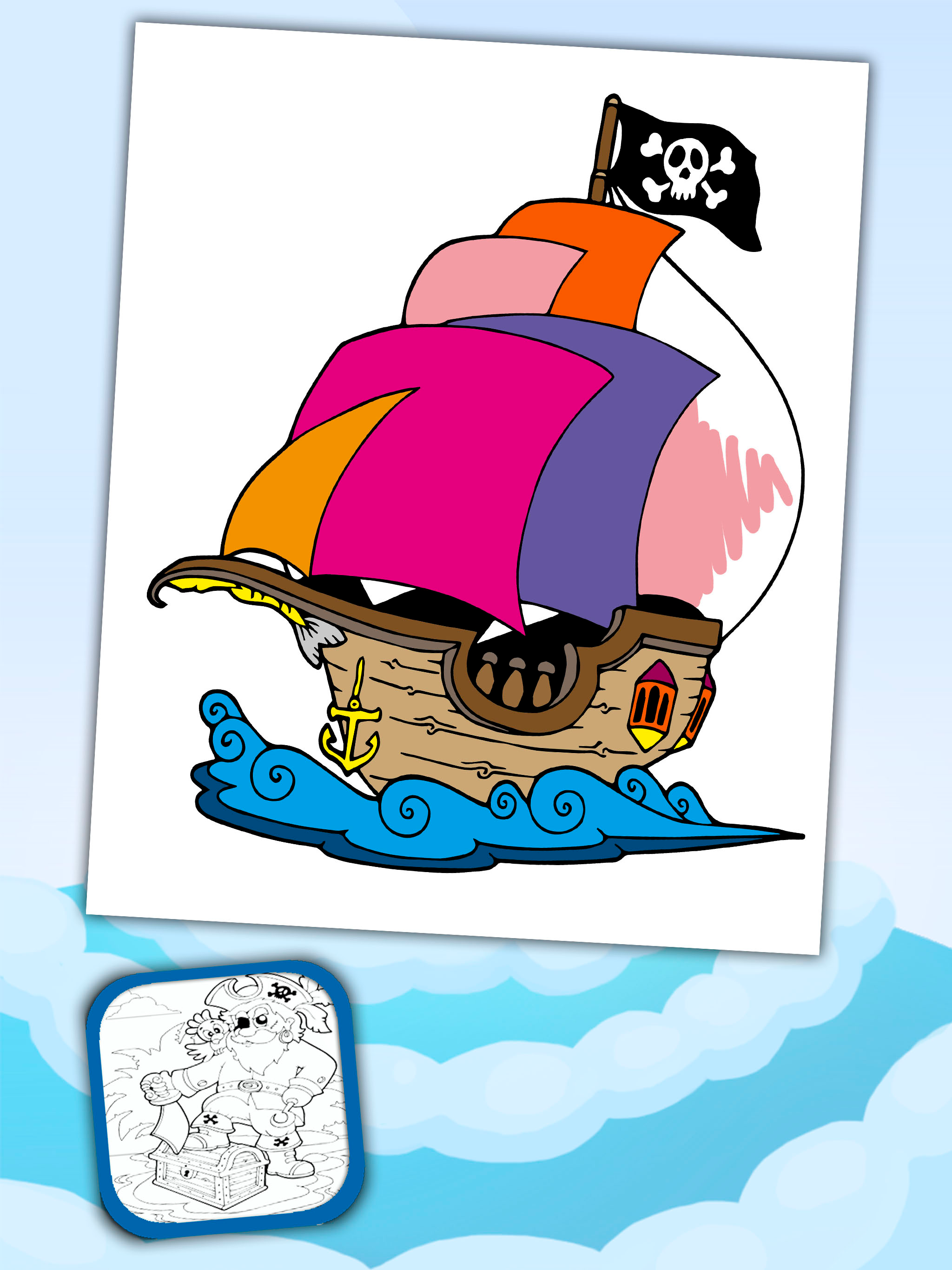 Paint and Color Pirates –coloring book