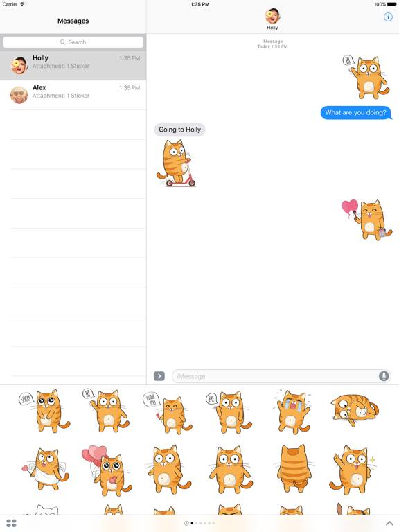 Screenshot #5 pour Kitty Cat – Cute Stickers for iMessage