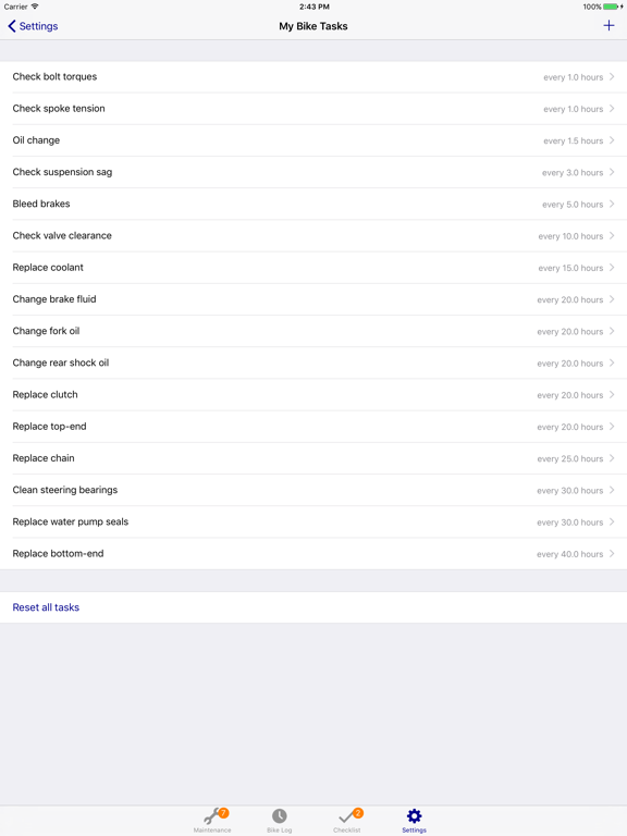 Braap: Dirt Bike Maintenance Tracker iPad screenshot 4 - Productivity app