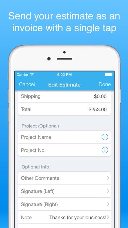 Job estimate maker - Create & send PDF estimates screenshot-4