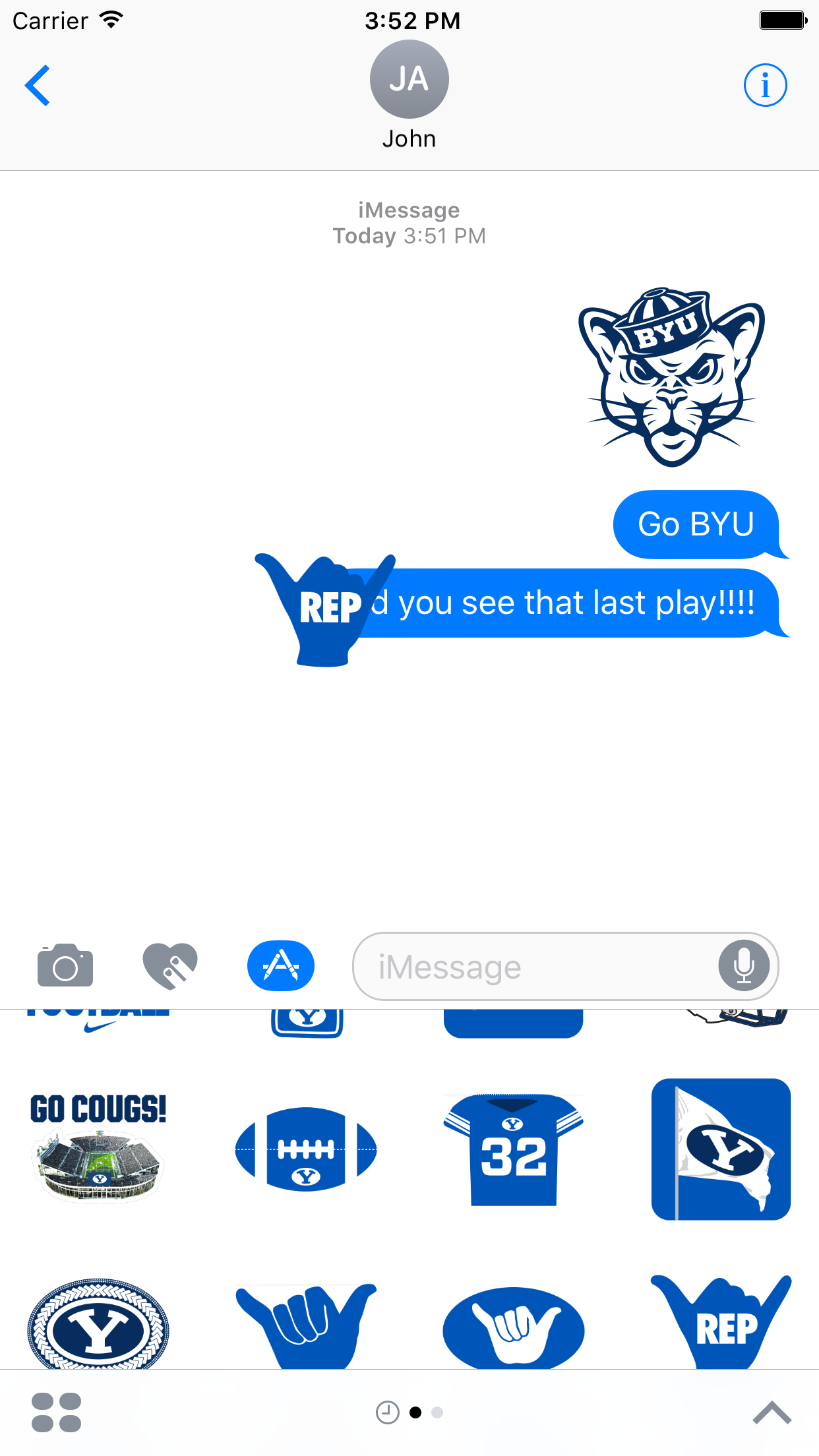 Rep the Y - BYU emoji keyboard