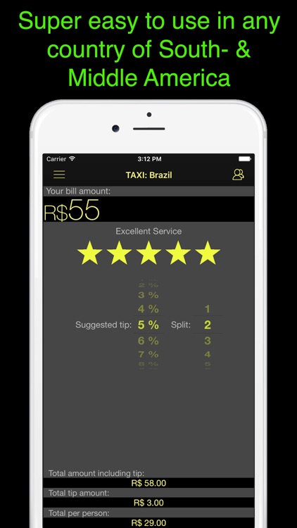 South and Central America Tip Calculator