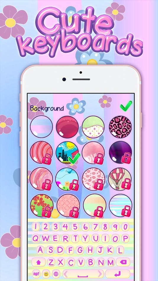 #2. Cute Keyboards – Colorful Themes and Background.s (iOS) 由: Milica Vuksanovic