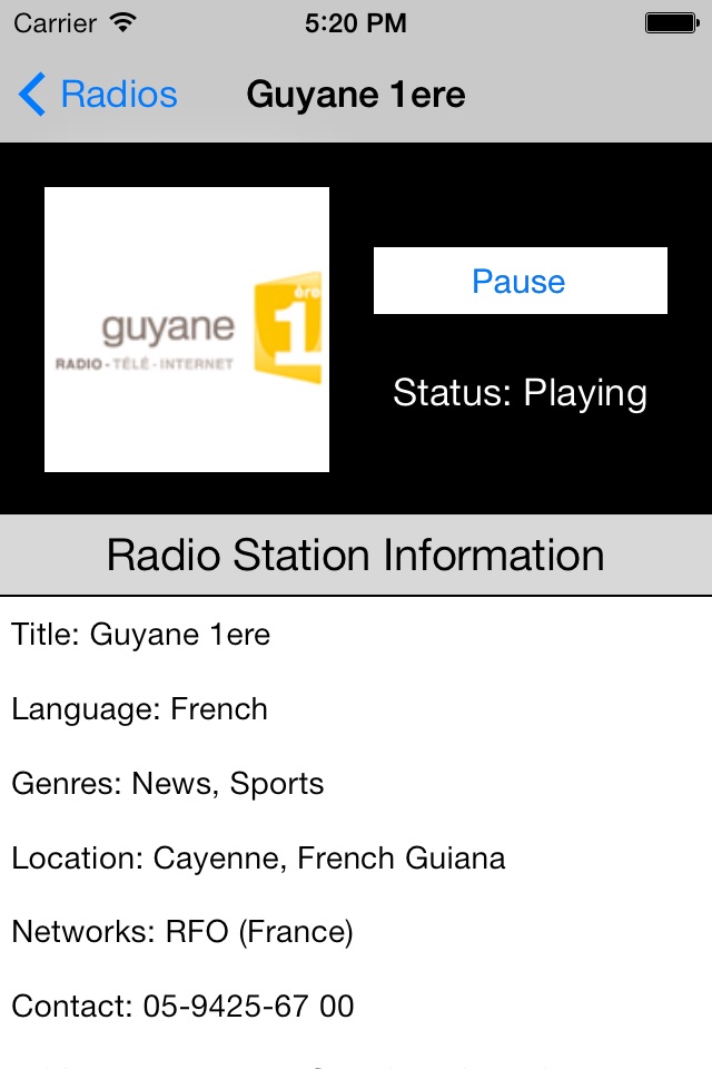 French Guiana Radio Live Player (Cayenne/français) screenshot 4