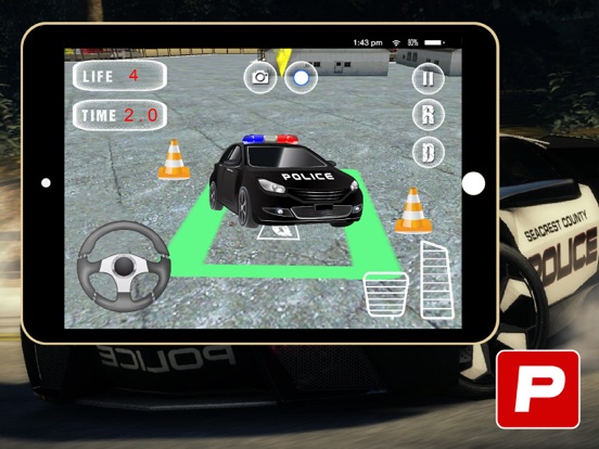 Screenshot #4 pour 3D Police Car Parking -Real Driving Test Simulator
