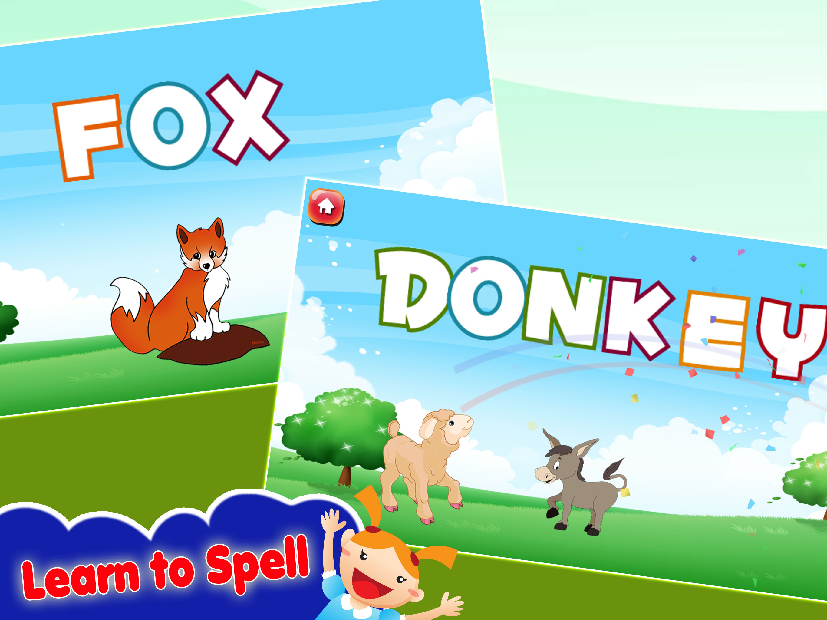 kids Spelling Practice Animals -Phonics Words Free screenshot 9