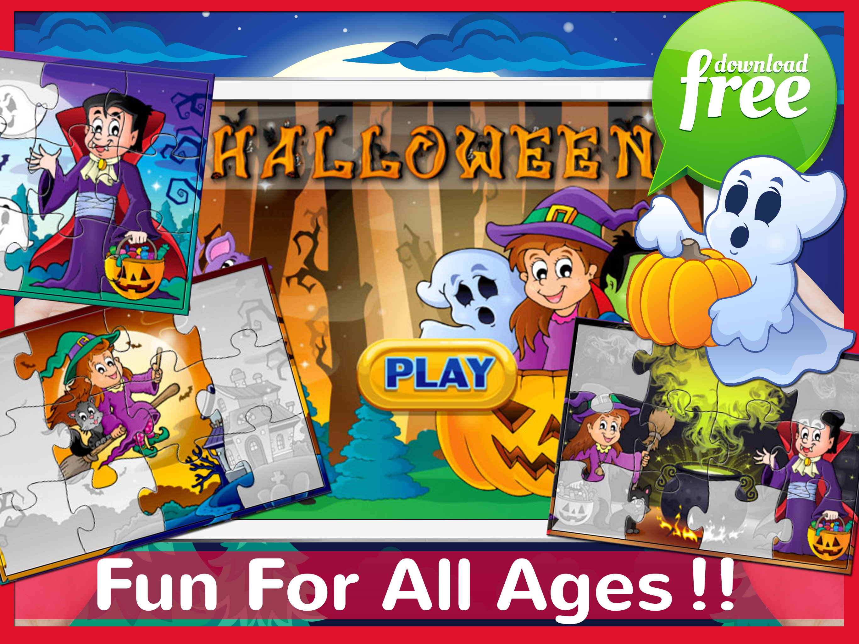 Halloween Jigsaw Puzzles Games For Kids & Toddlers