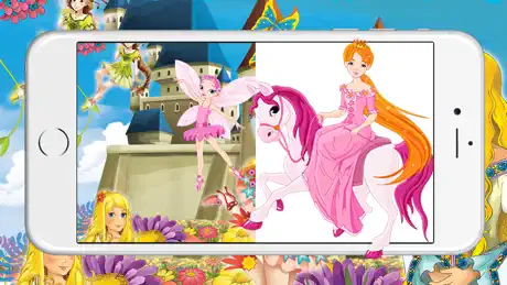 Solve Fairy & Princess Cartoon Coloring Book Kids