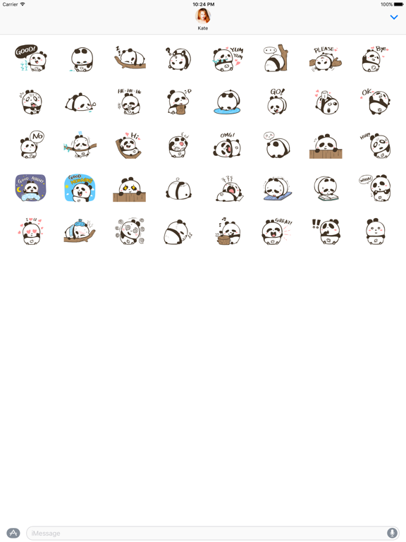 Screenshot #4 pour Cute Panda Stickers Pack for iMessage - Baby Panda