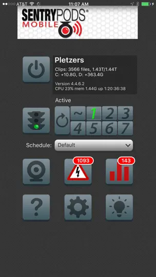 Captura de pantalla de SentryPODS en iPhone 4