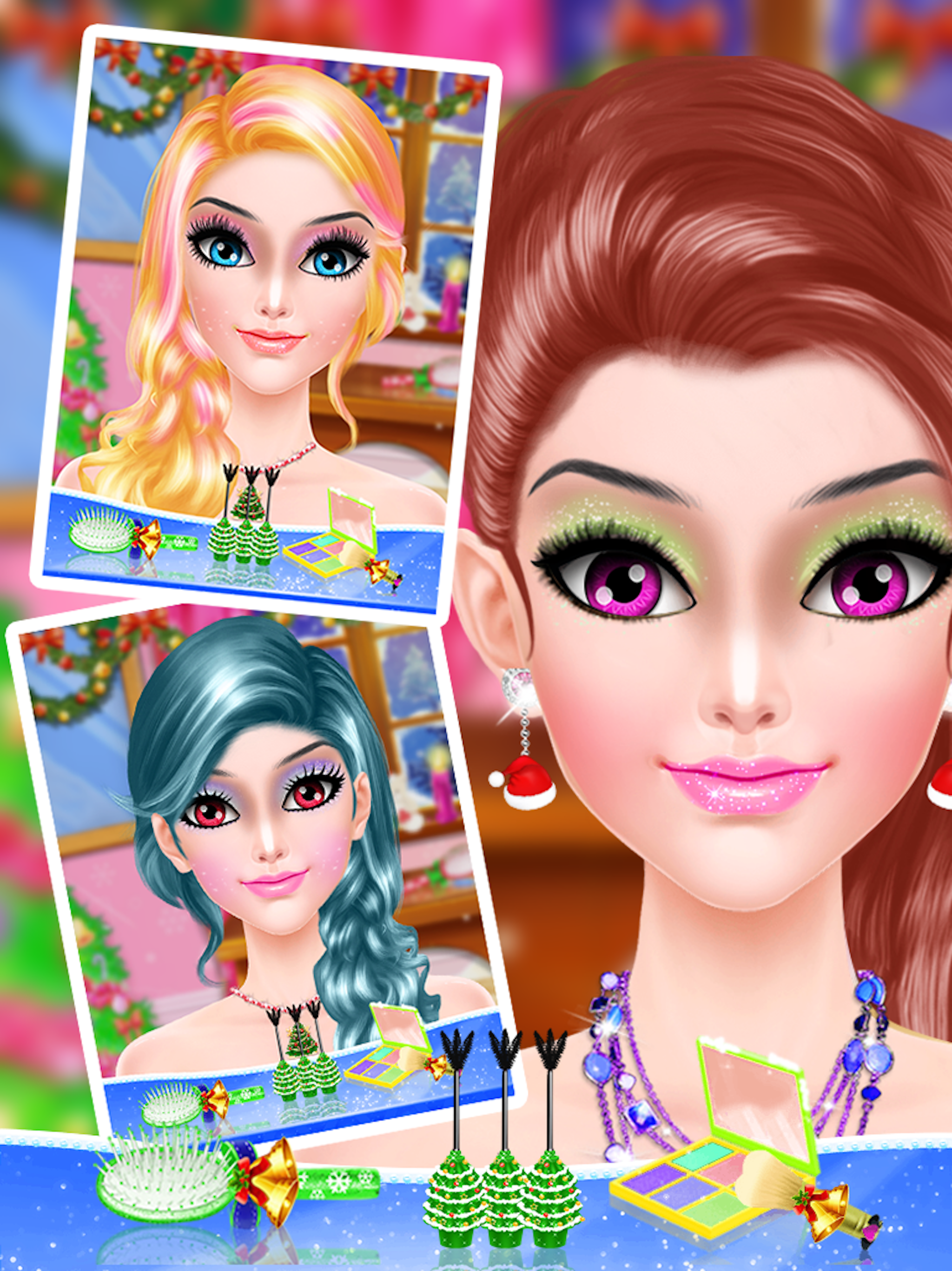 Christmas Makeup Girl 2016-makeover,dressup salon
