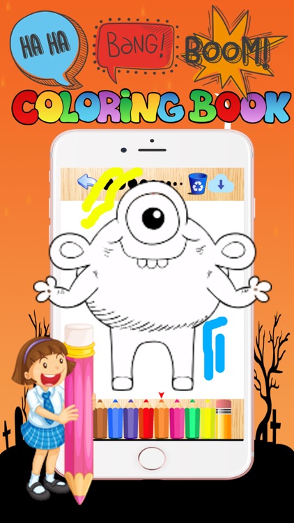 Monster happy halloween free crayon games for kids screenshot-3