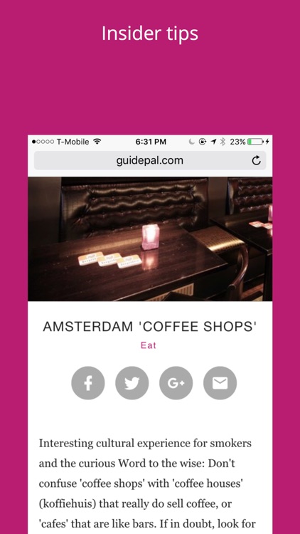 Amsterdam City Travel Guide - GuidePal